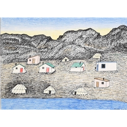 Cape Dorset in Summer by Kananginak Pootoogook