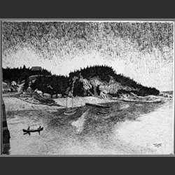 La Malbaie -- China Ink by Marc Tremblay